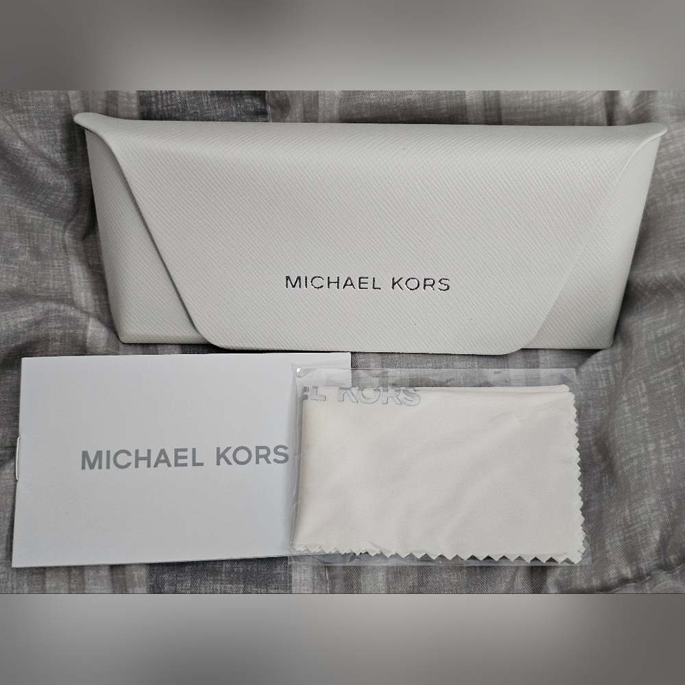 NWT Michael Kors Glasses Case with MK Cleaning Cloth and Paperwork